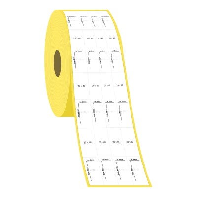 20 x 40 4'lü Birleşik Kuşe Etiket - 2