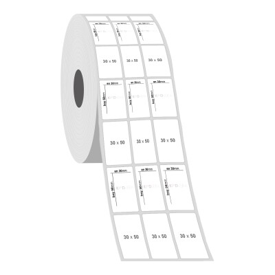 30 x 50 3'lü PP Opak Etiket - 2