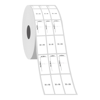 30 x 60 3'lü PP Opak Etiket - 2