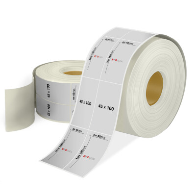 45 x 100 2'li Silver Mat Etiket - 1