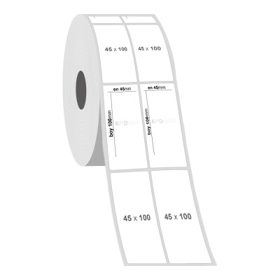 45 x 100 2'li Silver Mat Etiket - 2