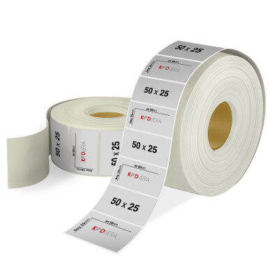 50 x 25 Silver Mat Etiket - 1