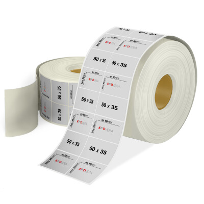 50 x 35 2'li Silver Mat Etiket - 1