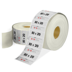 80 x 20 Silver Mat Etiket - 1