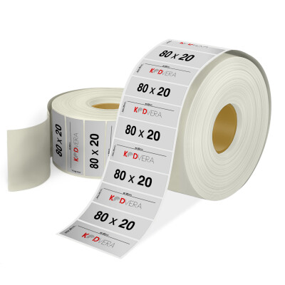 80 x 20 Silver Mat Etiket - 1
